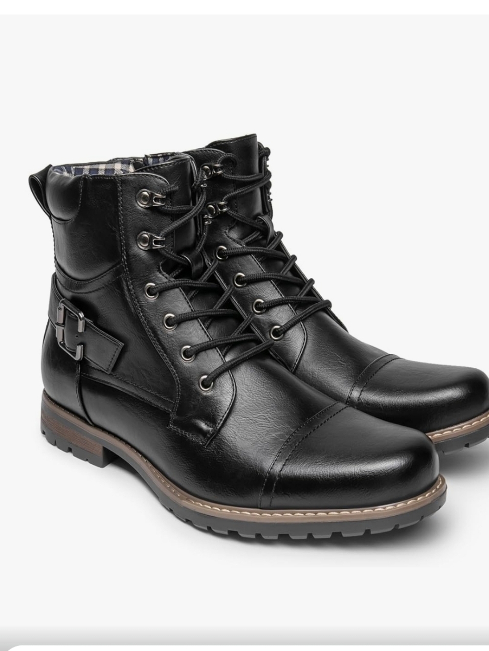 Bruno Marc Black Size 9 Men Military Combat Motorcycle Boots